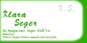 klara seger business card